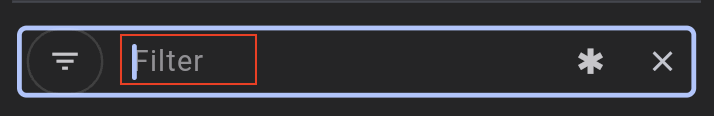 Filter input with filtering by text highlighted